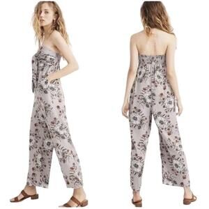 Madewell Strapless Jumpsuit NWT Floral Print Wide Leg Brunch Fall Layering Sz 00